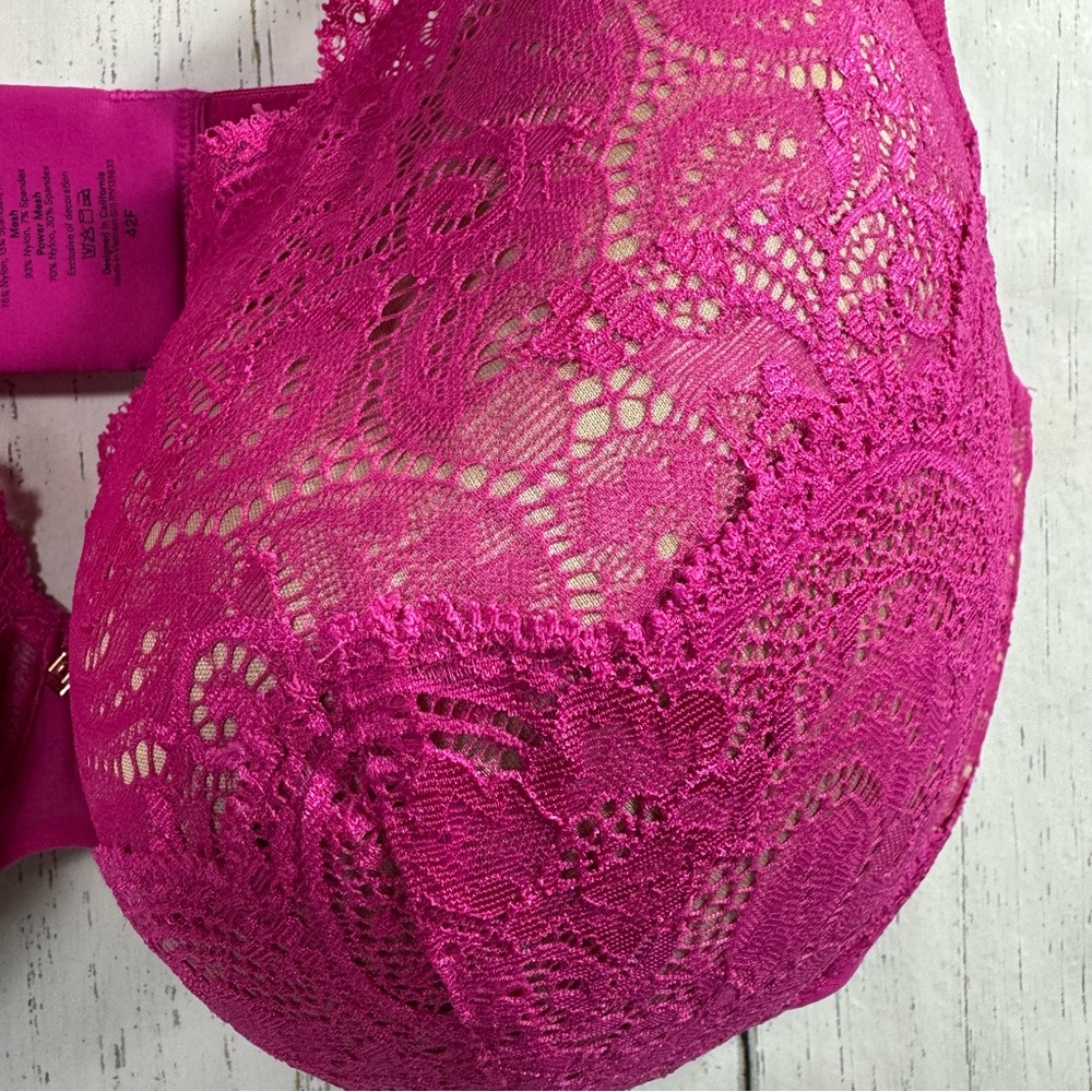 ThirdLove Lace Contour Plunge Bra Pink Over Beige Lace Coquette Underwire Padded - Picture 9 of 13